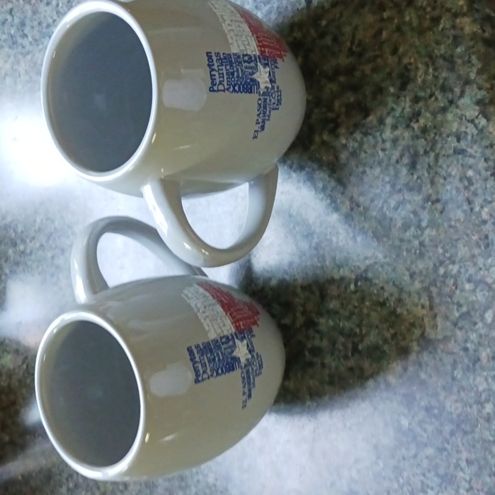 2 Large Texas Coffee Mugs Kitchen